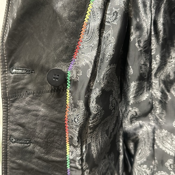 Never worn black military style leather jacket - Picture 10 of 12